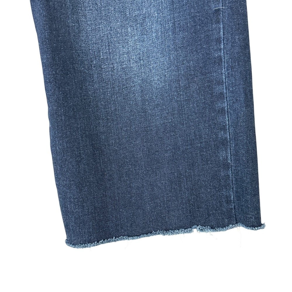 Judy Blue High Rise Wide Leg Cropped Jeans 16W Dark Wash Raw Hem Stretch Capsule - Picture 5 of 12